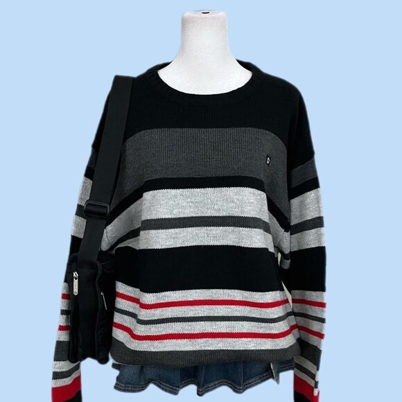 multicolored striped southpole y2k chunky knit sweater emo alt skate grunge - Picture 1 of 8